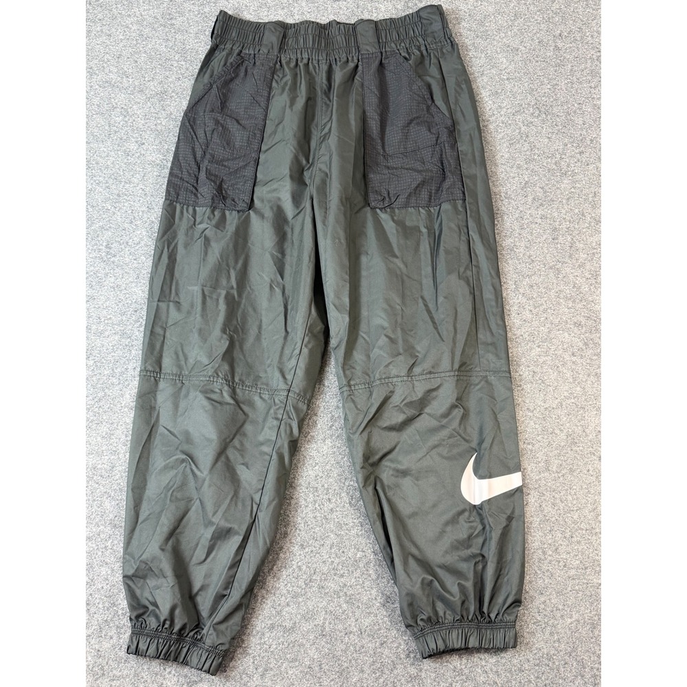 Nike Swoosh Track Pants Women's Large Black CJ3776-010 Cargo Nylon Jogger